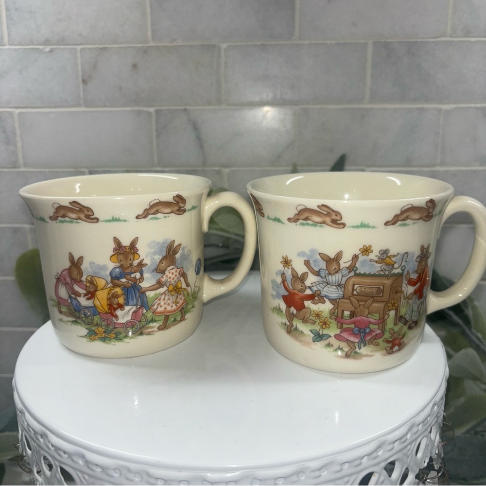 Vintage Royal Doulton Bunnykins Cups Mugs - Set of 2